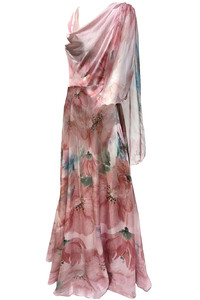 Spring Blossoms Silk Gown