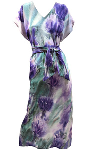 Lavender Garden Silk Maxi Dress