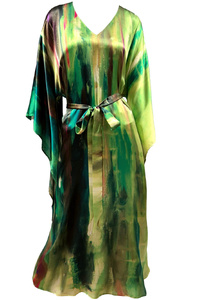 Green Hills Silk Kimono Dress