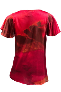 Fiery Love Water Fall Neck Silk Top