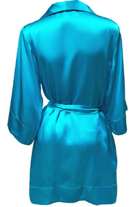 Silk Robe Jacket Turquoise Blue