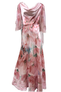 Spring Blossoms Silk Gown