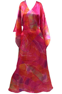 Silk Kimono Pink Way - Floor Lenght