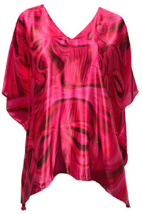 Pink Papions Silk Poncho