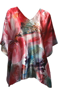 Love Blossoms Silk Poncho