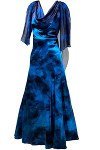 Indigo Nights Silk Gown