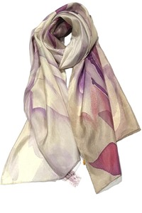 White Lilies Silk Scarf 2024