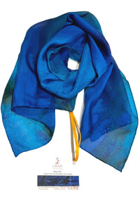 Blue fire Silk Chiffon Scarf