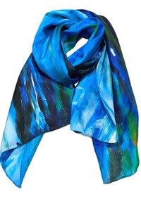 Blue Storm Silk Scarf