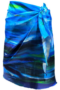 Blue Storm Silk Wrap Skirt