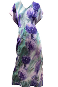 Lavender Garden Silk Maxi Dress