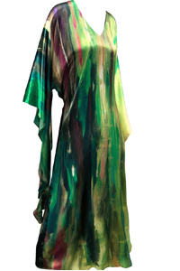 Green Hills Silk Kimono Dress