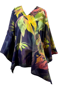 Cold Spring Silk Crepe Poncho