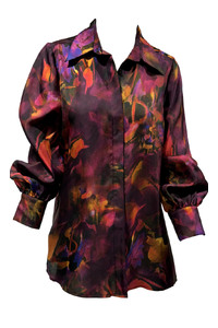 Night Floral Sik Blouse